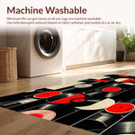 Ultra Soft Area Rug, Non Slip, Stain Resistant, Washable Area Rugs for Living Room, Bedroom, Music Record Vinyl Round(Black) - ODIKA
