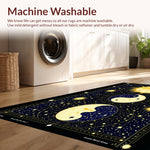 Ultra Soft Area Rug, Non Slip, Stain Resistant, Washable Area Rugs for Living Room, Bedroom, yin yang zodiac constellation(Gold) - ODIKA