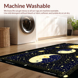 Ultra Soft Area Rug, Non Slip, Stain Resistant, Washable Area Rugs for Living Room, Bedroom, yin yang zodiac constellation(Gold) - ODIKA