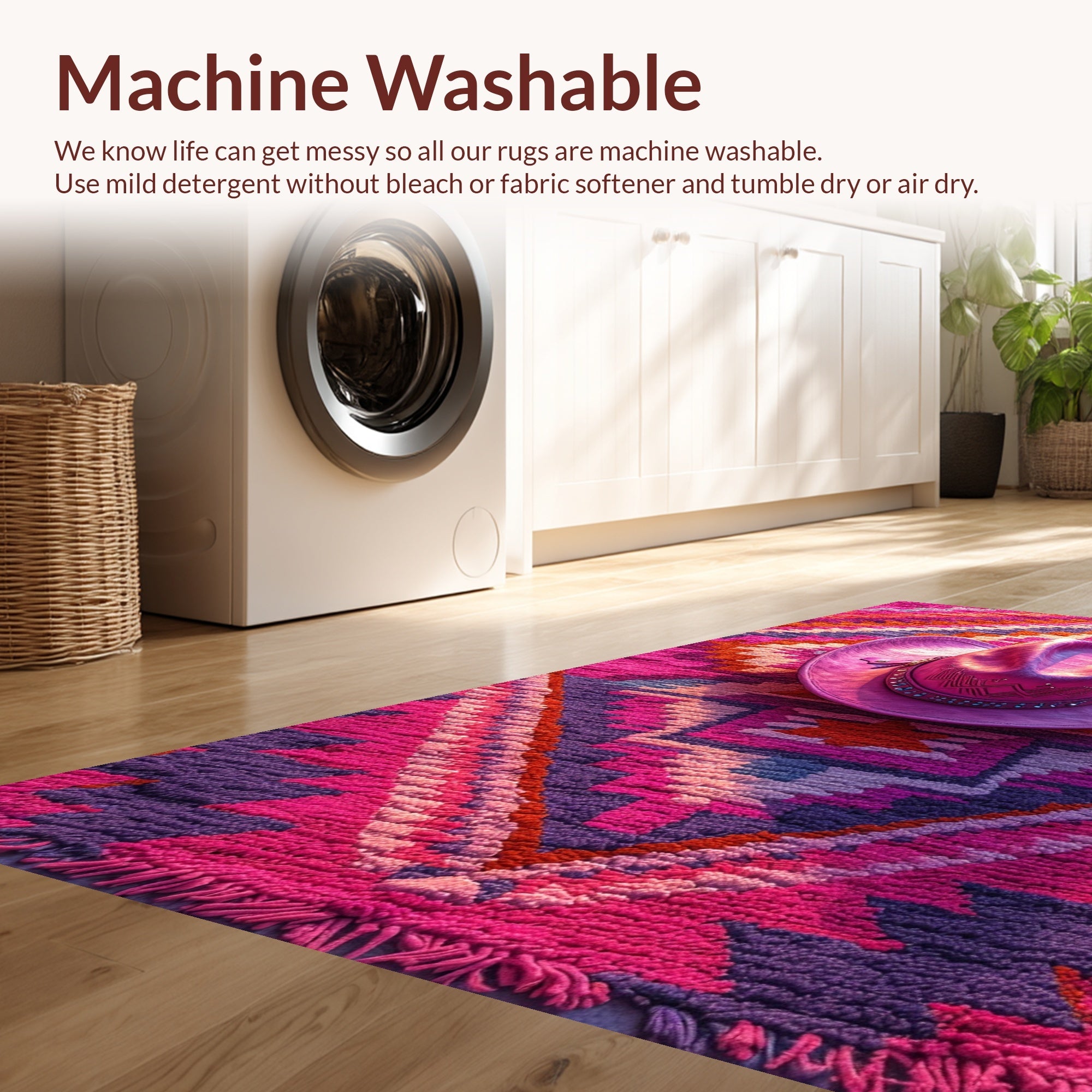 Ultra Soft Area Rug, Non Slip, Stain Resistant, Washable Area Rugs for Living Room, Bedroom, Funky Western Cowgirl Non-Slip Bath Mat(Pink) - ODIKA