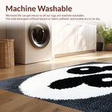 Ultra Soft Area Rug, Non Slip, Stain Resistant, Washable Area Rugs for Living Room, Bedroom, Yin Yang Doormat Rug(Black) - ODIKA
