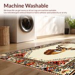 Ultra Soft Area Rug, Non Slip, Stain Resistant, Washable Area Rugs for Living Room, Bedroom, Soft Western Deer Print Living Room(Beige) - ODIKA