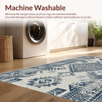 Ultra Soft Area Rug, Non Slip, Stain Resistant, Washable Area Rugs for Living Room, Bedroom, Distressed Vintage Non-Slip Living Room(Blue) - ODIKA
