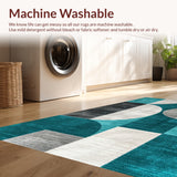 Ultra Soft Area Rug, Non Slip, Stain Resistant, Washable Area Rugs for Living Room, Bedroom, Modern Abstract Non-Slip Living Room Rug(Green) - ODIKA