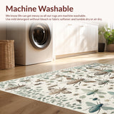 Ultra Soft Area Rug, Non Slip, Stain Resistant, Washable Area Rugs for Living Room, Bedroom, Modern Insect Print Stain Resistant Rug(Ivory) - ODIKA