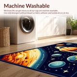 Ultra Soft Area Rug, Non Slip, Stain Resistant, Washable Area Rugs for Living Room, Bedroom, Solar System Round Kids(Blue) - ODIKA