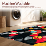 Ultra Soft Area Rug, Non Slip, Stain Resistant, Washable Area Rugs for Living Room, Bedroom, Vinyl Record Pattern Doormat(Red) - ODIKA