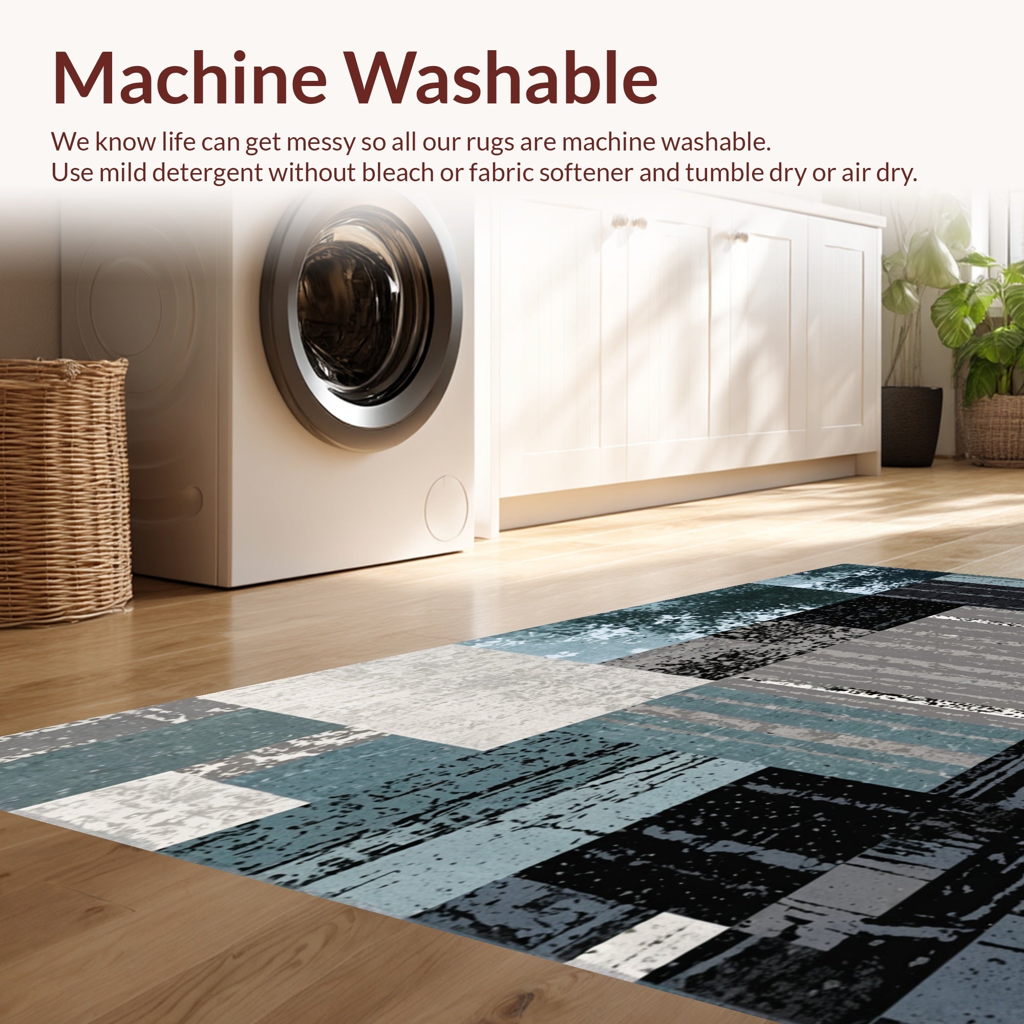 Ultra Soft Area Rug, Non Slip, Stain Resistant, Washable Area Rugs for Living Room, Bedroom, Abstract Circle Modern Carpet(Gray) - ODIKA