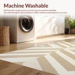 Ultra Soft Area Rug, Non Slip, Stain Resistant, Washable Area Rugs for Living Room, Bedroom, Handmade Chevron Wool(Beige) - ODIKA