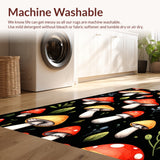 Playful Black Mushroom Anti Fatigue Mat(Red)