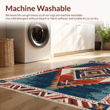 Ultra Soft Area Rug, Non Slip, Stain Resistant, Washable Area Rugs for Living Room, Bedroom, Soft Vintage Southwestern Reading Nook(Red) - ODIKA
