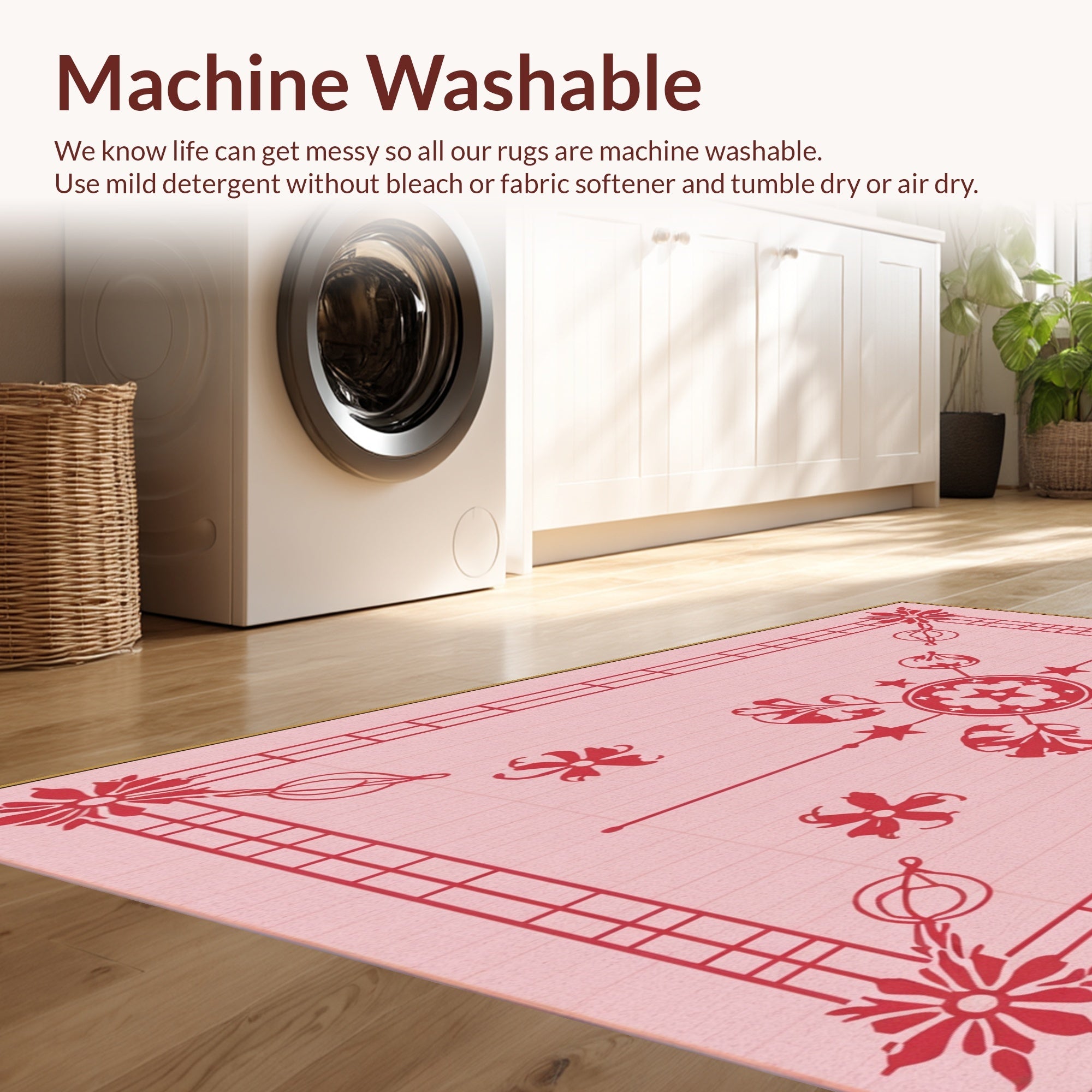 Ultra Soft Area Rug, Non Slip, Stain Resistant, Washable Area Rugs for Living Room, Bedroom, Cowgirl Boots Disco(Pink) - ODIKA