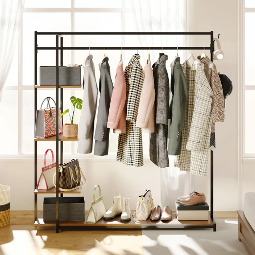 garmet rack with shelves