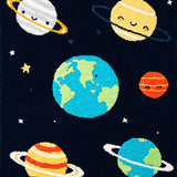 Ultra Soft Area Rug, Non Slip, Stain Resistant, Washable Area Rugs for Living Room, Bedroom, Outer Space Kids Rug(Black)
