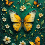 Ultra Soft Area Rug, Non Slip, Stain Resistant, Washable Area Rugs for Living Room, Bedroom, Whimsical Butterfly Dark Green Playroom Carpet(Blue)