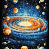 Ultra Soft Area Rug, Non Slip, Stain Resistant, Washable Area Rugs for Living Room, Bedroom, Educational Solar System Playmat Rug(Blue) - ODIKA