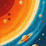 Ultra Soft Area Rug, Non Slip, Stain Resistant, Washable Area Rugs for Living Room, Bedroom, Solar System Kids Learning(Orange) - ODIKA