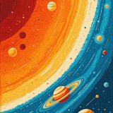 Ultra Soft Area Rug, Non Slip, Stain Resistant, Washable Area Rugs for Living Room, Bedroom, Solar System Kids Learning(Orange) - ODIKA