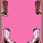 Ultra Soft Area Rug, Non Slip, Stain Resistant, Washable Area Rugs for Living Room, Bedroom, Cowgirl Boots Western(Pink) - ODIKA