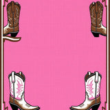 Ultra Soft Area Rug, Non Slip, Stain Resistant, Washable Area Rugs for Living Room, Bedroom, Cowgirl Boots Western(Pink) - ODIKA