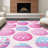 Ultra Soft Area Rug, Non Slip, Stain Resistant, Washable Area Rugs for Living Room, Bedroom, Joyful Easter Celebration Artwork(Pink)