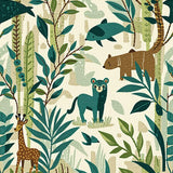 Ultra Soft Area Rug, Non Slip, Stain Resistant, Washable Area Rugs for Living Room, Bedroom, Beige Nursery Playroom Jungle Scene Area Rug(Beige)