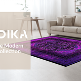 Ultra Soft Area Rug, Non Slip, Stain Resistant, Washable Area Rugs for Living Room, Bedroom, Energetic Pink and Black Theme(Purple)