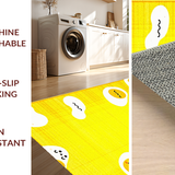 Ultra Soft Area Rug, Non Slip, Stain Resistant, Washable Area Rugs for Living Room, Bedroom, Unique Fun Shaped Floor Accent(Yellow)