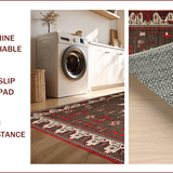 Ultra Soft Area Rug, Non Slip, Stain Resistant, Washable Area Rugs for Living Room, Bedroom, Rustic Earthy Star Medallion(Gray)