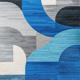Ultra Soft Area Rug, Non Slip, Stain Resistant, Washable Area Rugs for Living Room, Bedroom, Modern Abstract Grey Blue Living Room Rug(Blue) - ODIKA