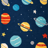 Ultra Soft Area Rug, Non Slip, Stain Resistant, Washable Area Rugs for Living Room, Bedroom, Cute Colorful Space Carpet for Boys Bedroom(Blue)
