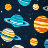 Ultra Soft Area Rug, Non Slip, Stain Resistant, Washable Area Rugs for Living Room, Bedroom, Plush Outer Space Area Rug with Planets Design(Blue)