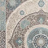 Ultra Soft Area Rug, Non Slip, Stain Resistant, Washable Area Rugs for Living Room, Bedroom, Boho Transitional Damask(Beige) - ODIKA