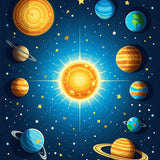 Ultra Soft Area Rug, Non Slip, Stain Resistant, Washable Area Rugs for Living Room, Bedroom, Outer Space Boys Bedroom Vibrant Planet Theme Rug(Blue)