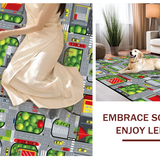 Whimsical Urban Journey Mat(Gray)