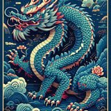 Ultra Soft Area Rug, Non Slip, Stain Resistant, Washable Area Rugs for Living Room, Bedroom, Colorful Dragon Fantasy Kids Bedroom Rug(Blue)