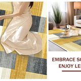 Ultra Soft Area Rug, Non Slip, Stain Resistant, Washable Area Rugs for Living Room, Bedroom, Stylish Contemporary Ogee Patterns(Gold)
