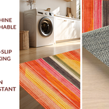 Ultra Soft Area Rug, Non Slip, Stain Resistant, Washable Area Rugs for Living Room, Bedroom, Whimsical Pastel Geometric Arrangement(Orange)