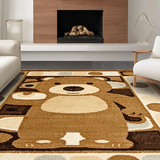 Ultra Soft Area Rug, Non Slip, Stain Resistant, Washable Area Rugs for Living Room, Bedroom, Natural Fiber Textured Look(Brown)