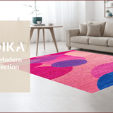 Ultra Soft Area Rug, Non Slip, Stain Resistant, Washable Area Rugs for Living Room, Bedroom, Handmade Abstract Wool(Pink)