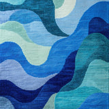 Ultra Soft Area Rug, Non Slip, Stain Resistant, Washable Area Rugs for Living Room, Bedroom, Abstract Modern Living Room Rug(Blue)
