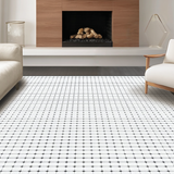 Ultra Soft Area Rug, Non Slip, Stain Resistant, Washable Area Rugs for Living Room, Bedroom, Sleek Monochrome Pattern Play(Black)