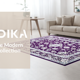 Ultra Soft Area Rug, Non Slip, Stain Resistant, Washable Area Rugs for Living Room, Bedroom, Elegant Purple Tiled Texture(Purple)