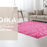 Ultra Soft Area Rug, Non Slip, Stain Resistant, Washable Area Rugs for Living Room, Bedroom, Charming Pink Floral Motif(Pink)
