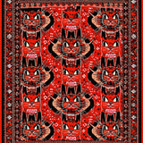 Ultra Soft Area Rug, Non Slip, Stain Resistant, Washable Area Rugs for Living Room, Bedroom, Western Cat Design Plush(Red)