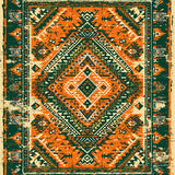Ultra Soft Area Rug, Non Slip, Stain Resistant, Washable Area Rugs for Living Room, Bedroom, Boho Serenity Oasis Rug Escape(Orange)