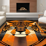 Ultra Soft Area Rug, Non Slip, Stain Resistant, Washable Area Rugs for Living Room, Bedroom, Eclectic Modern Nature Motif(Orange)