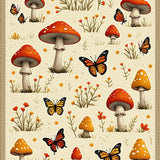 Ultra Soft Area Rug, Non Slip, Stain Resistant, Washable Area Rugs for Living Room, Bedroom, Unique Mushroom Spring Kitchen Decor(Beige)