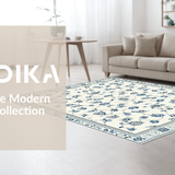 Ultra Soft Area Rug, Non Slip, Stain Resistant, Washable Area Rugs for Living Room, Bedroom, Whimsical Floral Motif Aesthetic(Beige)