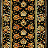 Ultra Soft Area Rug, Non Slip, Stain Resistant, Washable Area Rugs for Living Room, Bedroom, Paisley Floral Washable(Black)